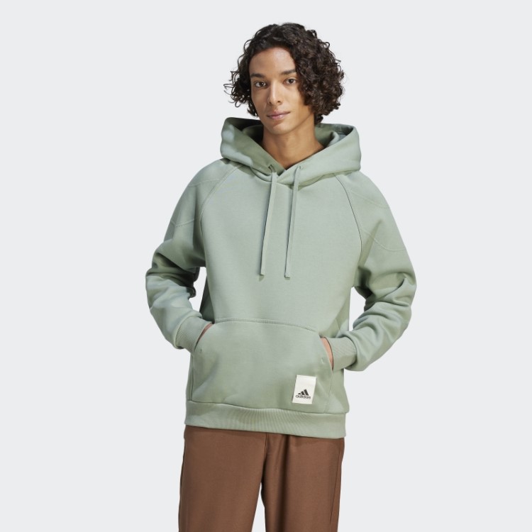 Moletom Com Capuz De Lã Verde Prata Adidas