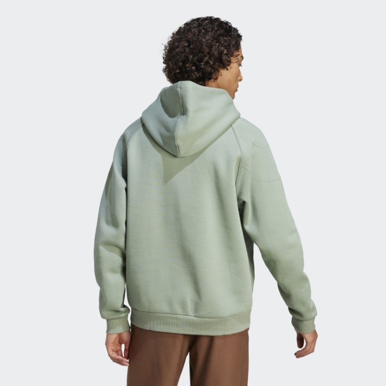 Moletom Com Capuz De Lã Verde Prata Adidas