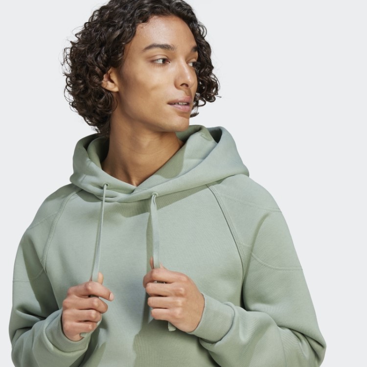 Moletom Com Capuz De Lã Verde Prata Adidas