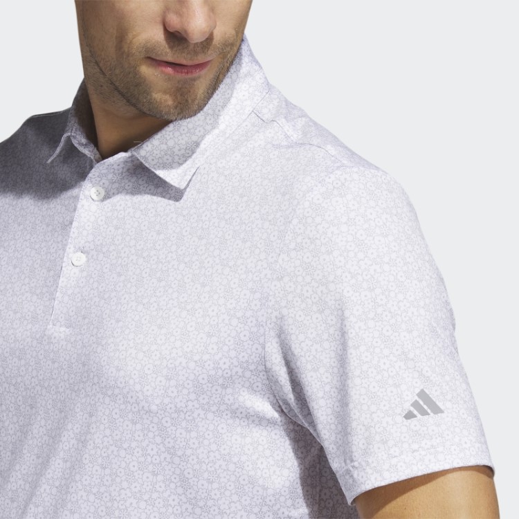 Camisa Polo De Golfe Com Estampa Allover Branca Adidas Ultimate365