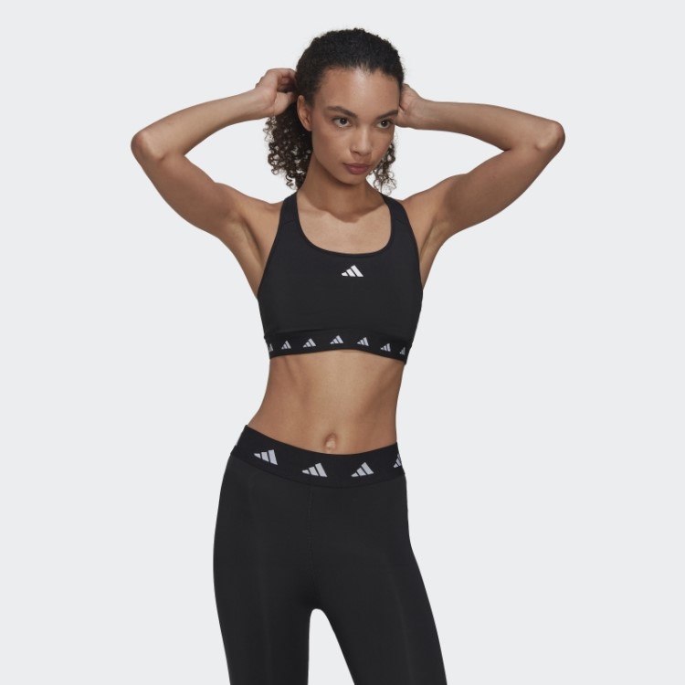 Moda Adidas Black Powerreact Sutiã Techfit De Suporte Médio