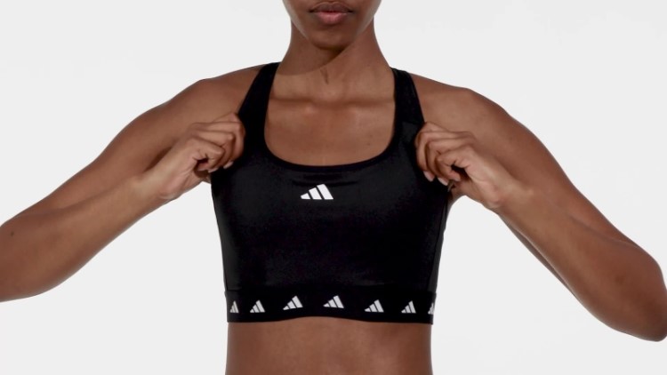 Sutiã Techfit De Suporte Médio Elegante Adidas Black Powerreact