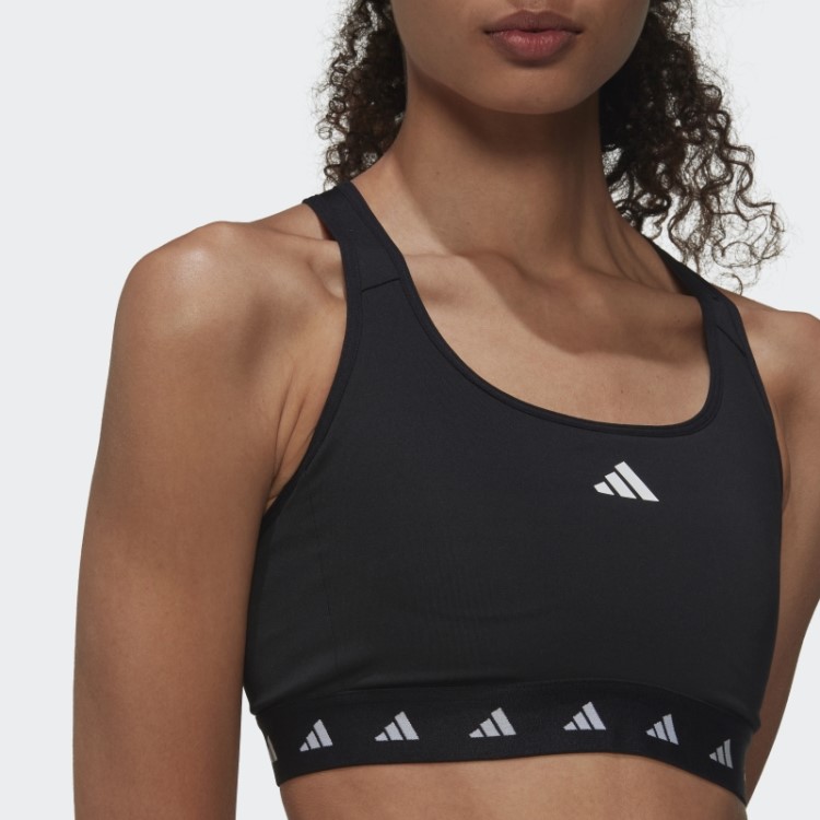 Sutiã Techfit De Suporte Médio Elegante Adidas Black Powerreact