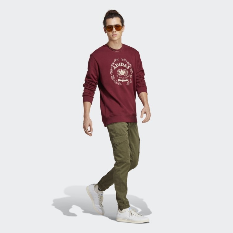 Moletom Vermelho Adidas Graphic Archive Crew