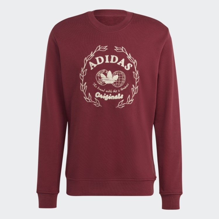 Moletom Vermelho Adidas Graphic Archive Crew