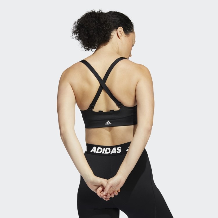 Sutiã Preto Adidas Powerimpact Training Com Logo Suporte Médio