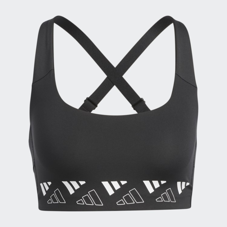 Sutiã Preto Adidas Powerimpact Training Com Logo Suporte Médio