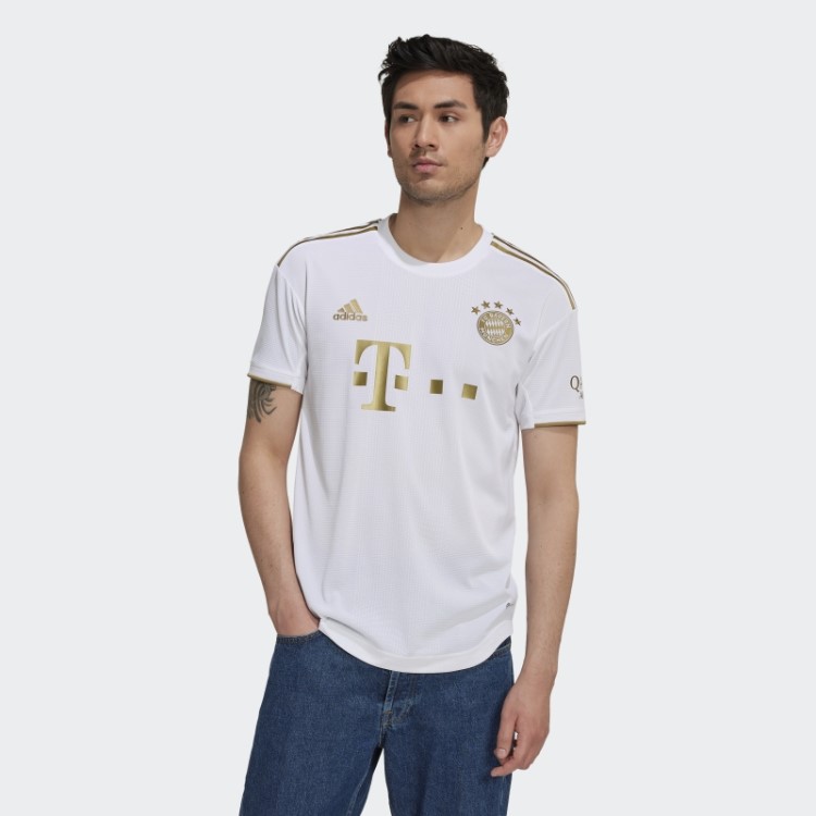 Branco Fc Bayern 22/23 Away Camisa Autêntica Adidas