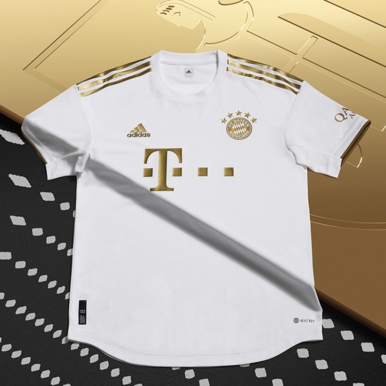 Branco Fc Bayern 22/23 Away Camisa Autêntica Adidas