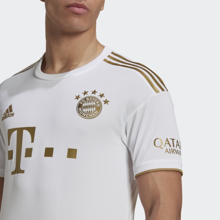 Branco Fc Bayern 22/23 Away Camisa Autêntica Adidas