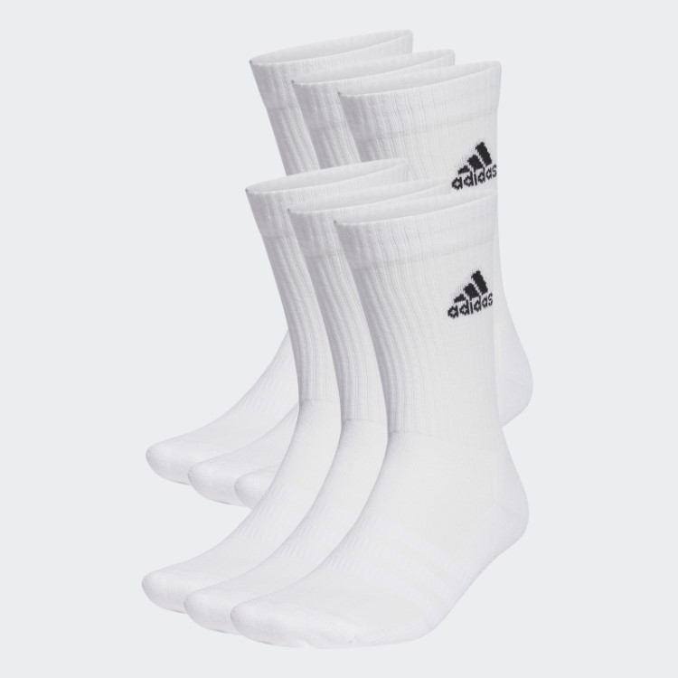 Meias Esportivas Acolchoadas Adidas Brancas 6 Pares