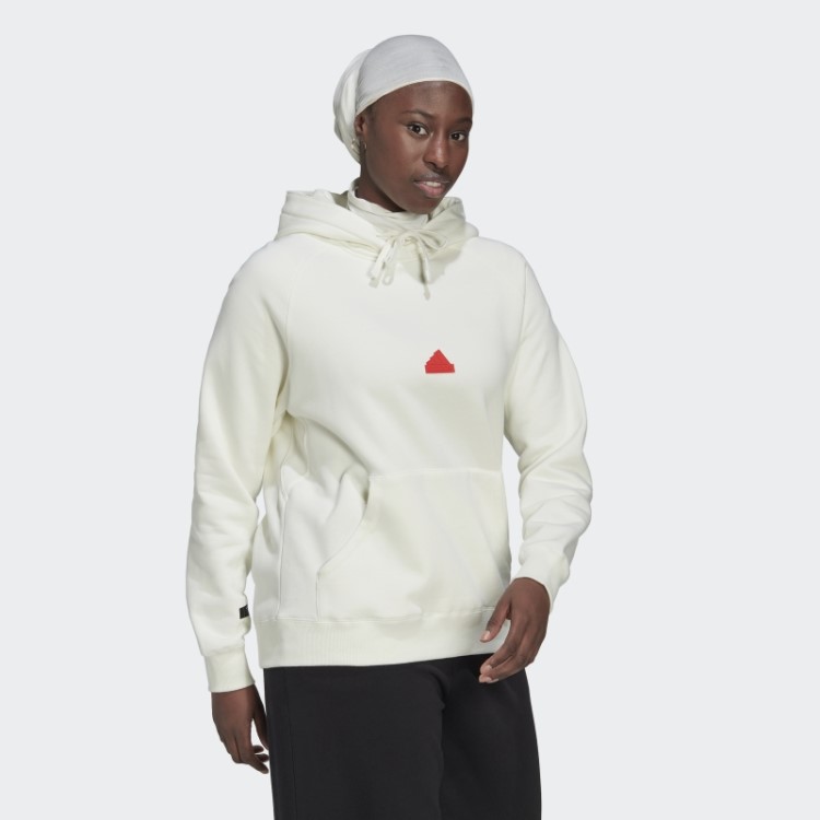 Moletom Com Capuz Oversized Branco Adidas