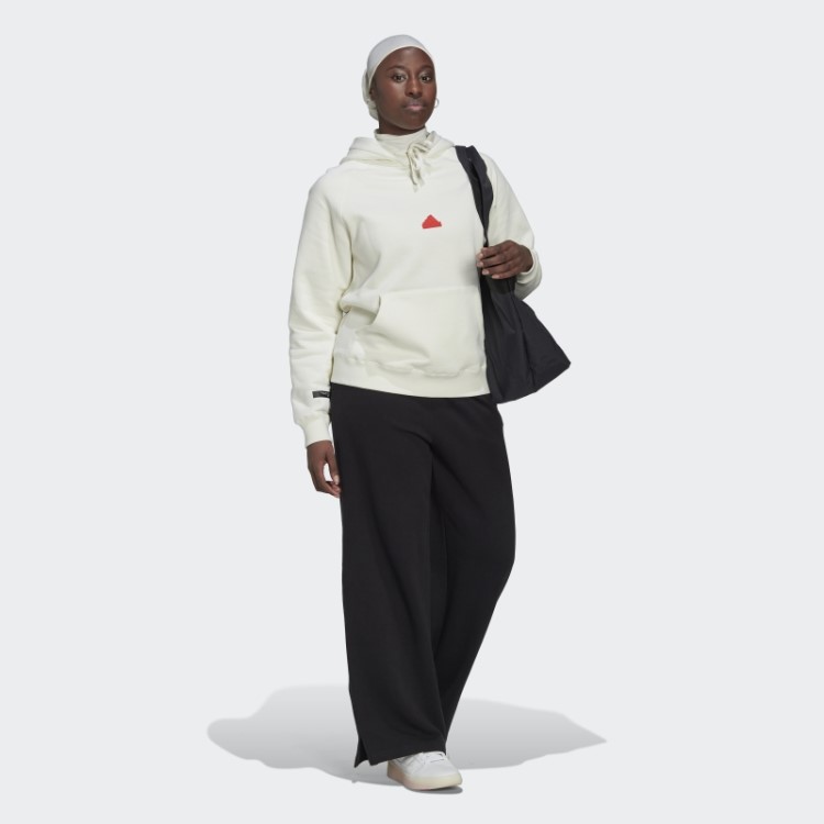 Moletom Com Capuz Oversized Branco Adidas