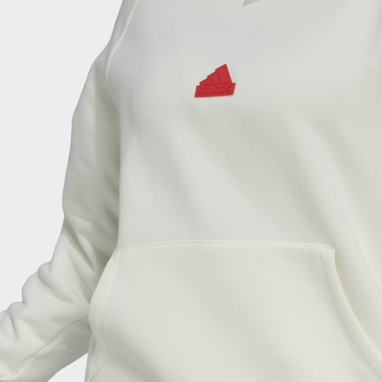 Moletom Com Capuz Oversized Branco Adidas