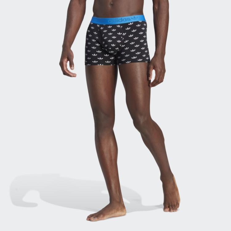 Cueca Baú Com Estampa Confortável De Algodão Flexível Adidas Preta