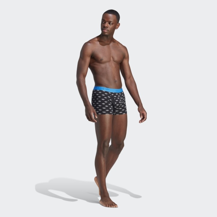 Cueca Baú Com Estampa Confortável De Algodão Flexível Adidas Preta