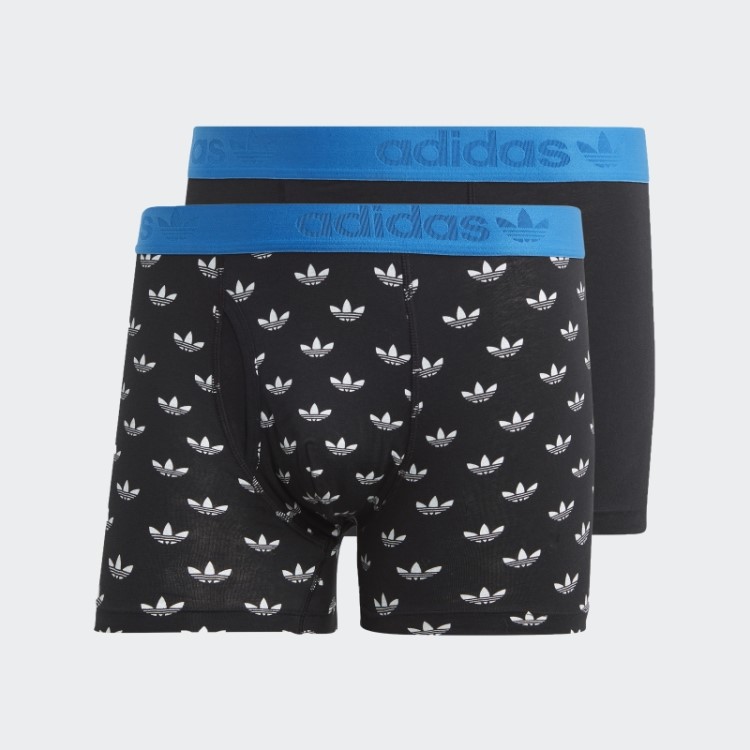 Cueca Baú Com Estampa Confortável De Algodão Flexível Adidas Preta