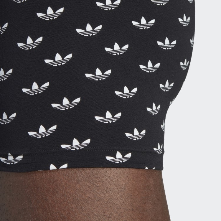 Cueca Baú Com Estampa Confortável De Algodão Flexível Adidas Preta
