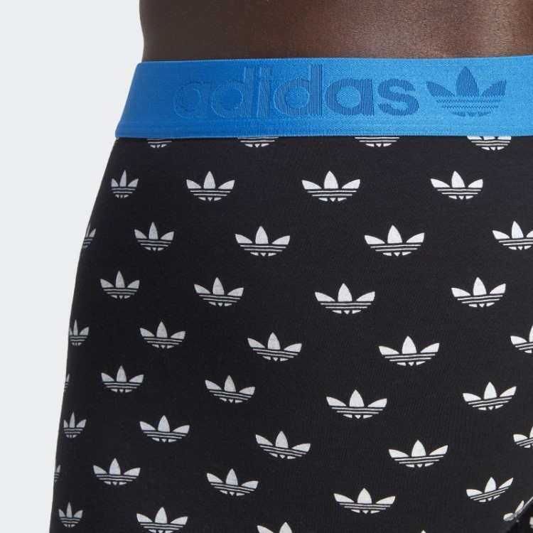 Cueca Baú Com Estampa Confortável De Algodão Flexível Adidas Preta
