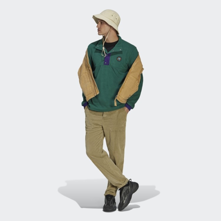 Jaqueta De Lã Polar Verde Wander Hour Quarter Snap Adidas