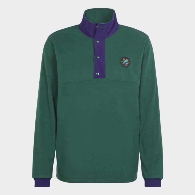 Jaqueta De Lã Polar Verde Wander Hour Quarter Snap Adidas