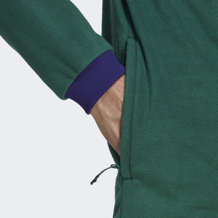 Jaqueta De Lã Polar Verde Wander Hour Quarter Snap Adidas