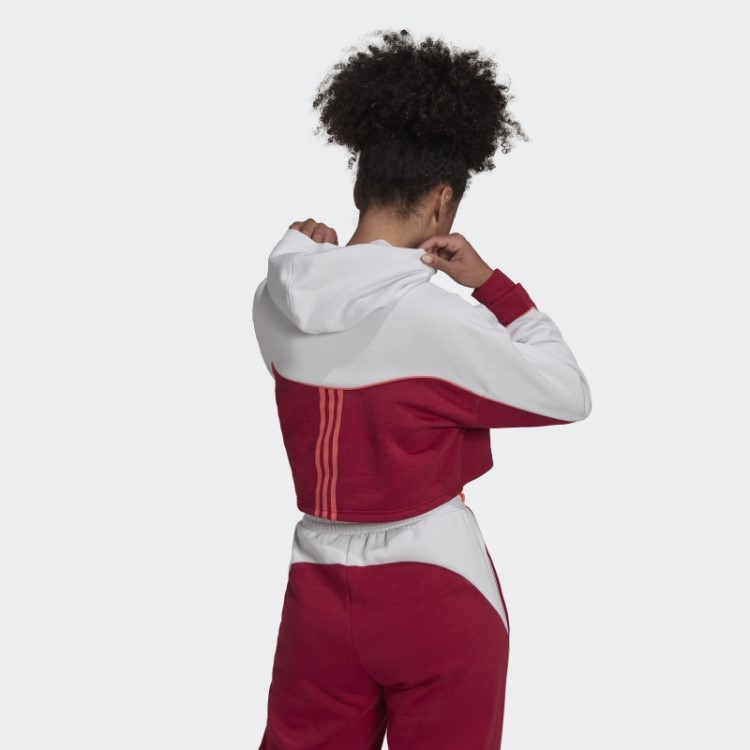 Essentials Colorblock Moletom Com As Três Listras Bordô Adidas