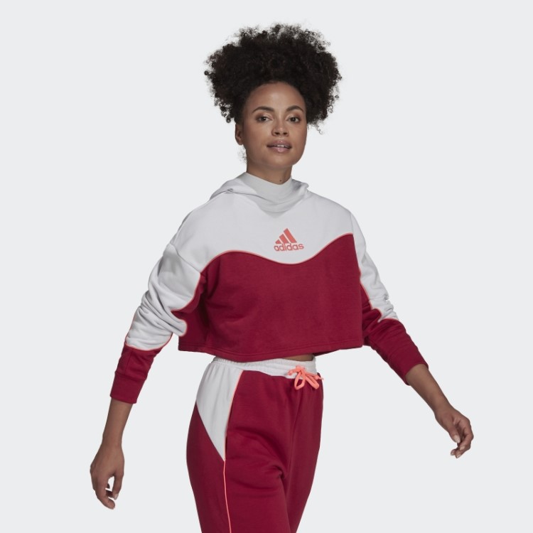 Essentials Colorblock Moletom Com As Três Listras Bordô Adidas
