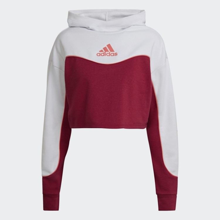 Essentials Colorblock Moletom Com As Três Listras Bordô Adidas