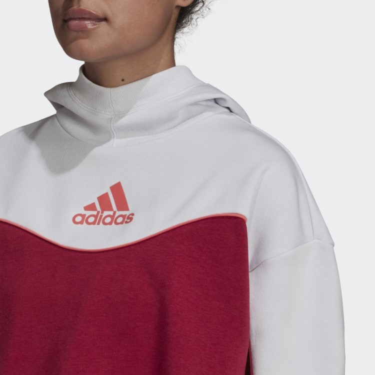 Essentials Colorblock Moletom Com As Três Listras Bordô Adidas