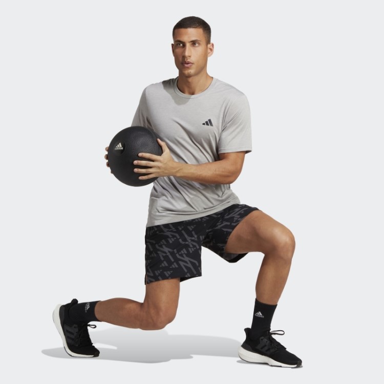 Adidas Train Icons Bermuda De Treino Com As Três Listras Moda Cinza
