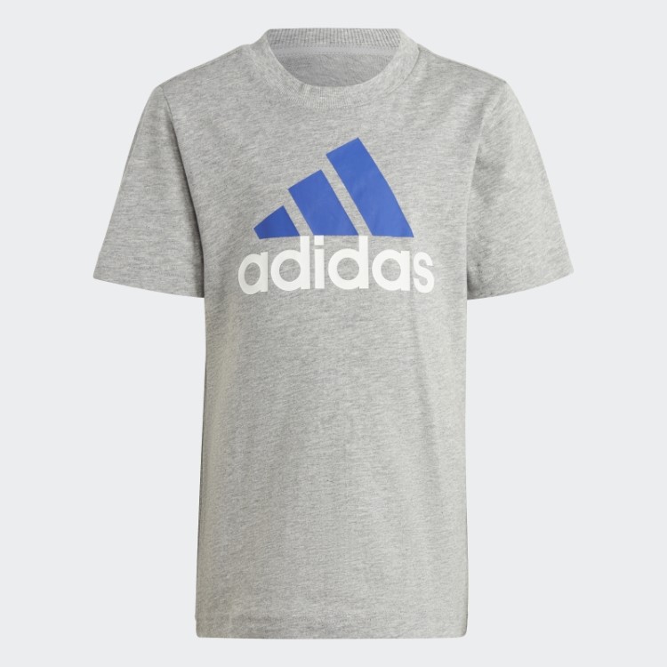 Camiseta Com Logo Adidas Essentials E Conjunto Curto Cinza Médio