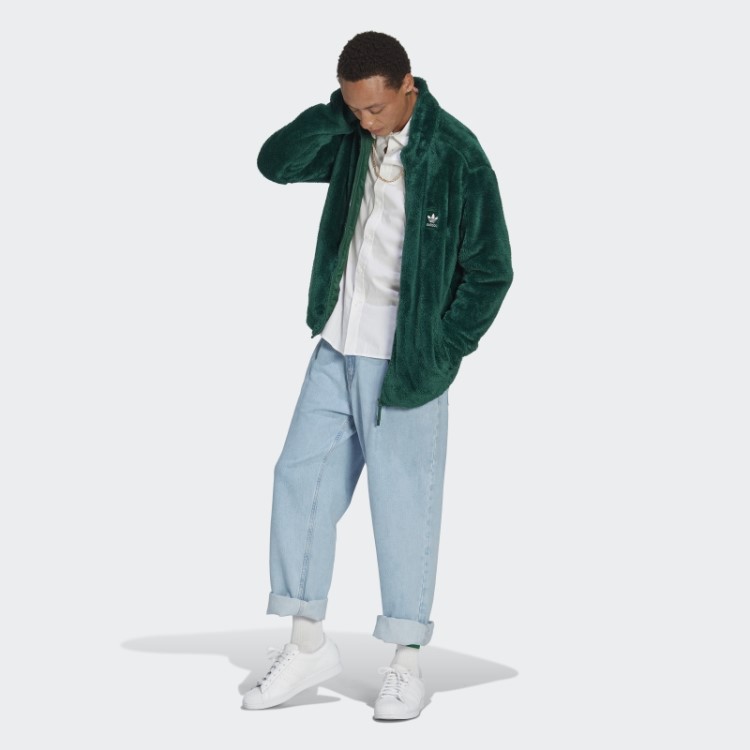 Essentials+ Jaqueta De Lã Fofa Verde Escuro Adidas
