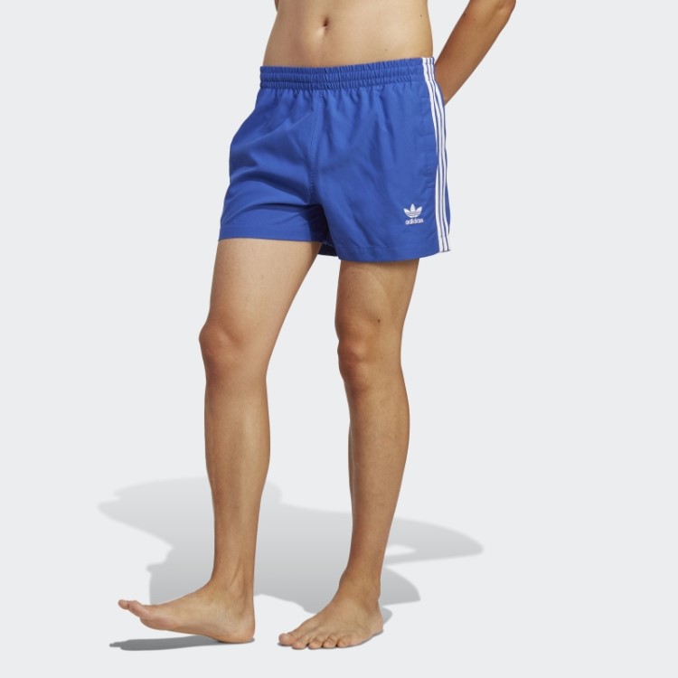 Adidas Blue Originals Short De Natação Com As Três Listras Adicolor