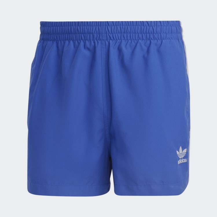 Adidas Blue Originals Short De Natação Com As Três Listras Adicolor