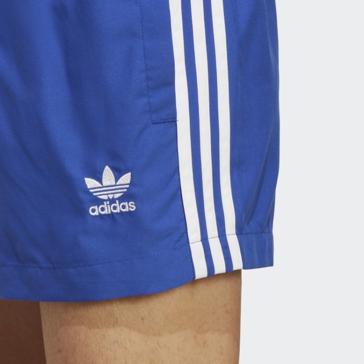 Adidas Blue Originals Short De Natação Com As Três Listras Adicolor