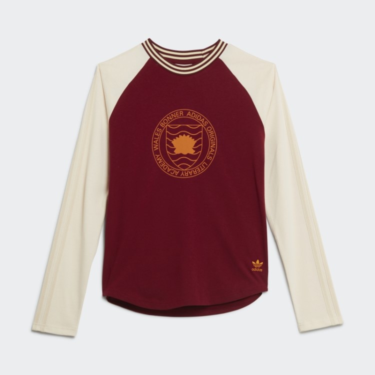 Camiseta Estampada Borgonha Wales Bonner Manga Longa Adidas