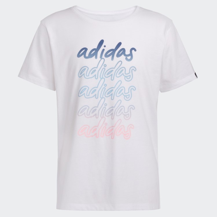 Camiseta Branca Com Fenda Longa Adidas