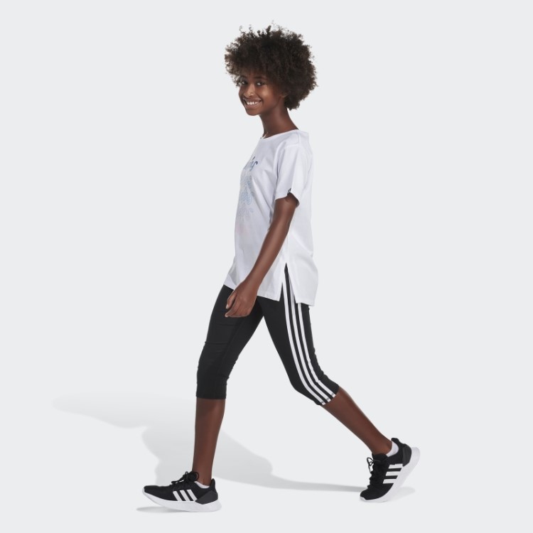 Camiseta Branca Com Fenda Longa Adidas