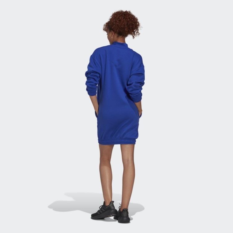 Vestido Suéter Com Meio Zíper Adidas Blue Fashion