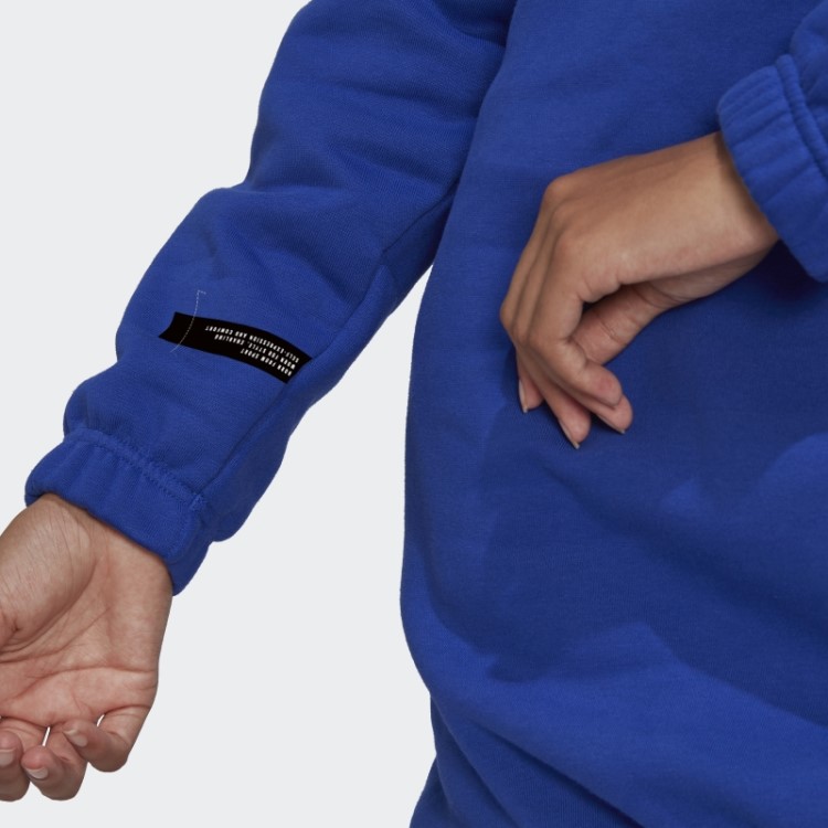 Vestido Suéter Com Meio Zíper Adidas Blue Fashion