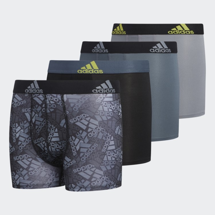 Cuecas Boxer Gráfico De Desempenho Esportivo Preto 4 Pares Adidas