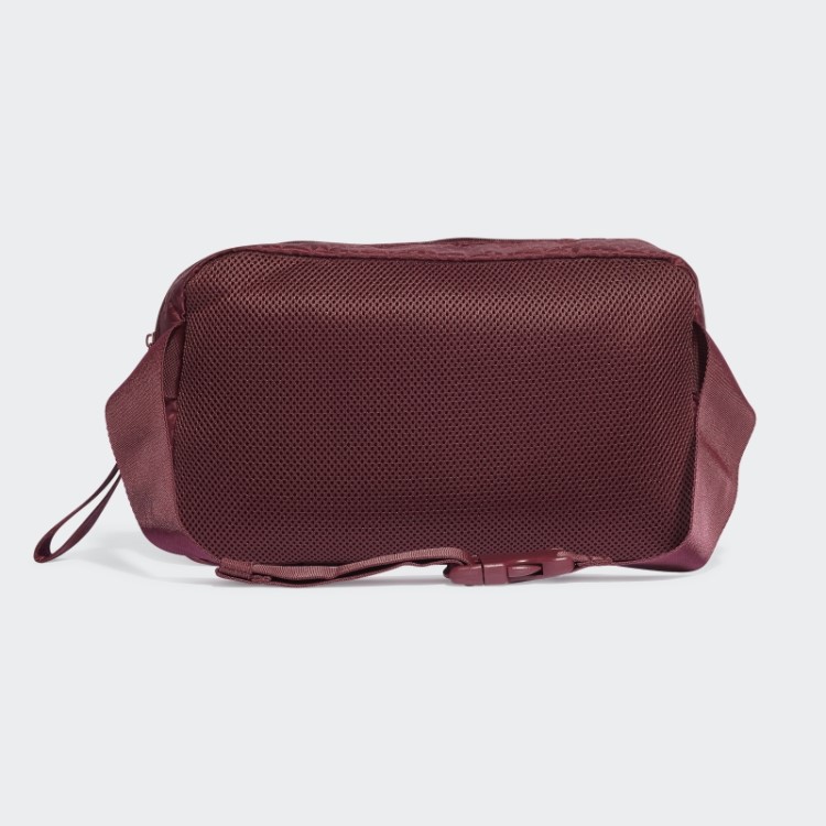 Adidas Vermelho Trefoil Jacquard Monograma Bolsa De Cintura Grande Moda