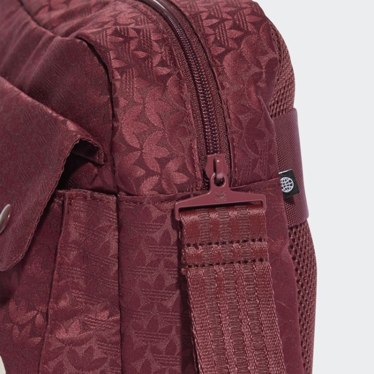Adidas Bolsa De Cintura Oversized Jacquard Monograma Trefoil Vermelho Da Adidas