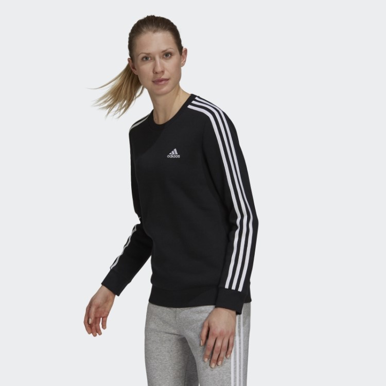 Essentials Moletom De Lã Com As Três Listras Preto Adidas