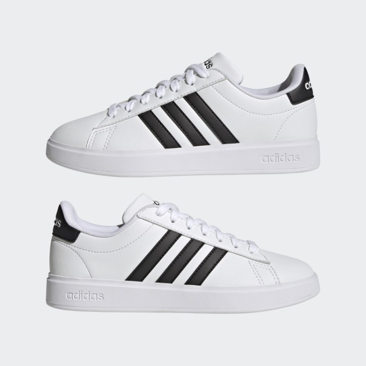 Moda Adidas Grand Court Cloudfoam Estilo De Vida Tênis Confortável Preto