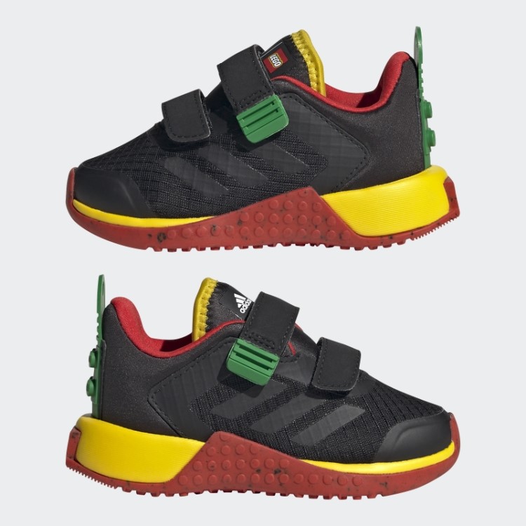 Sapato Preto Adidas Dna X Lego Com Duas Tiras De Velcro