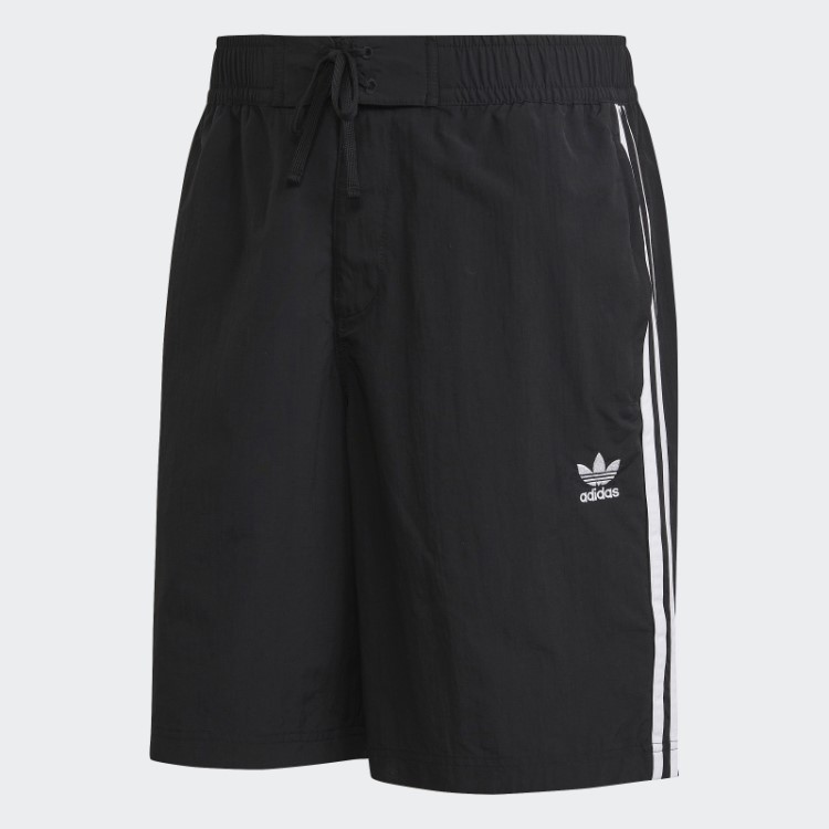 Bermuda Adicolor Preta Com As Três Listras Da Adidas