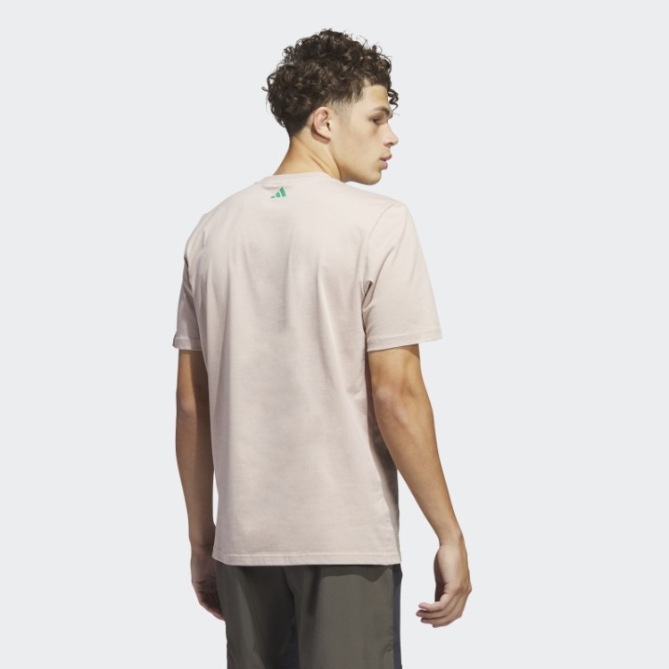 Taupe Camiseta Adidas Chain Net Com Estampa De Basquete