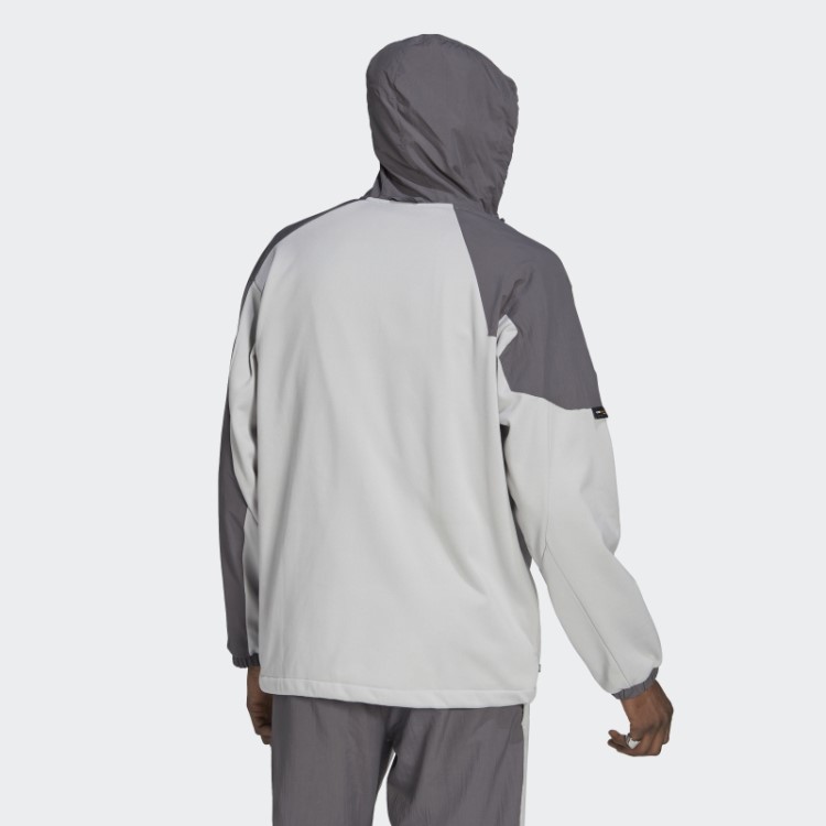 Moletom Com Capuz Mix De Tecido De Inverno Adidas Adventure Cinza